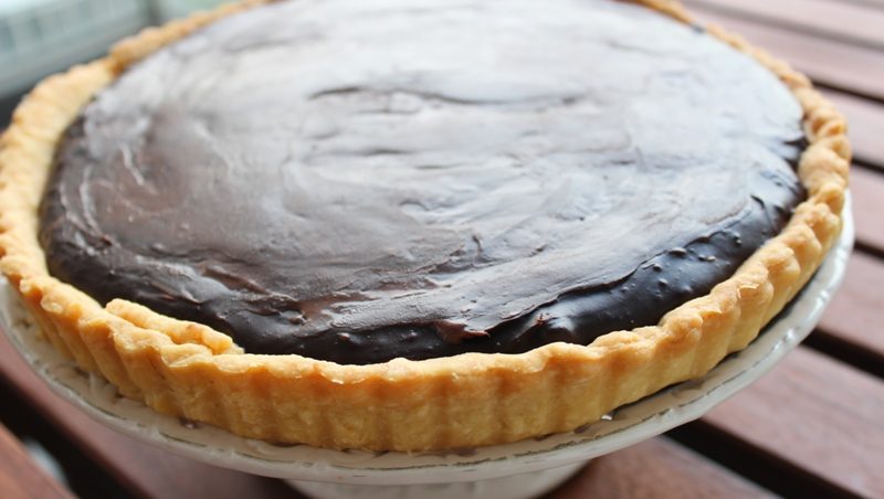Bake the crust and let it cool for 20mins before pouring in Ganache 